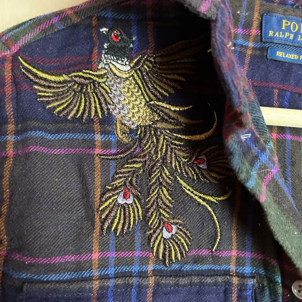 Polo Ralph Lauren Striped Shirt With Embroidered Peacocks - Picture 4 of 5